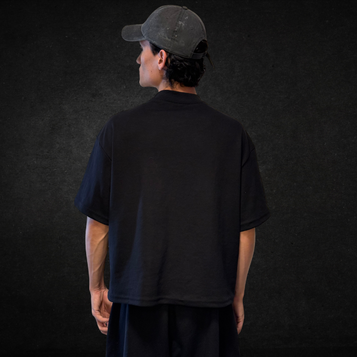 PLAYERA BOXY DE 300G NEGRA