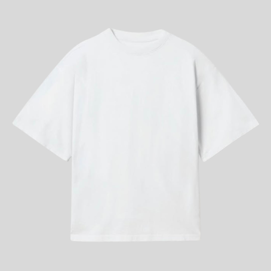 PLAYERA BLANCA SEMI OVERSIZE DE 300G