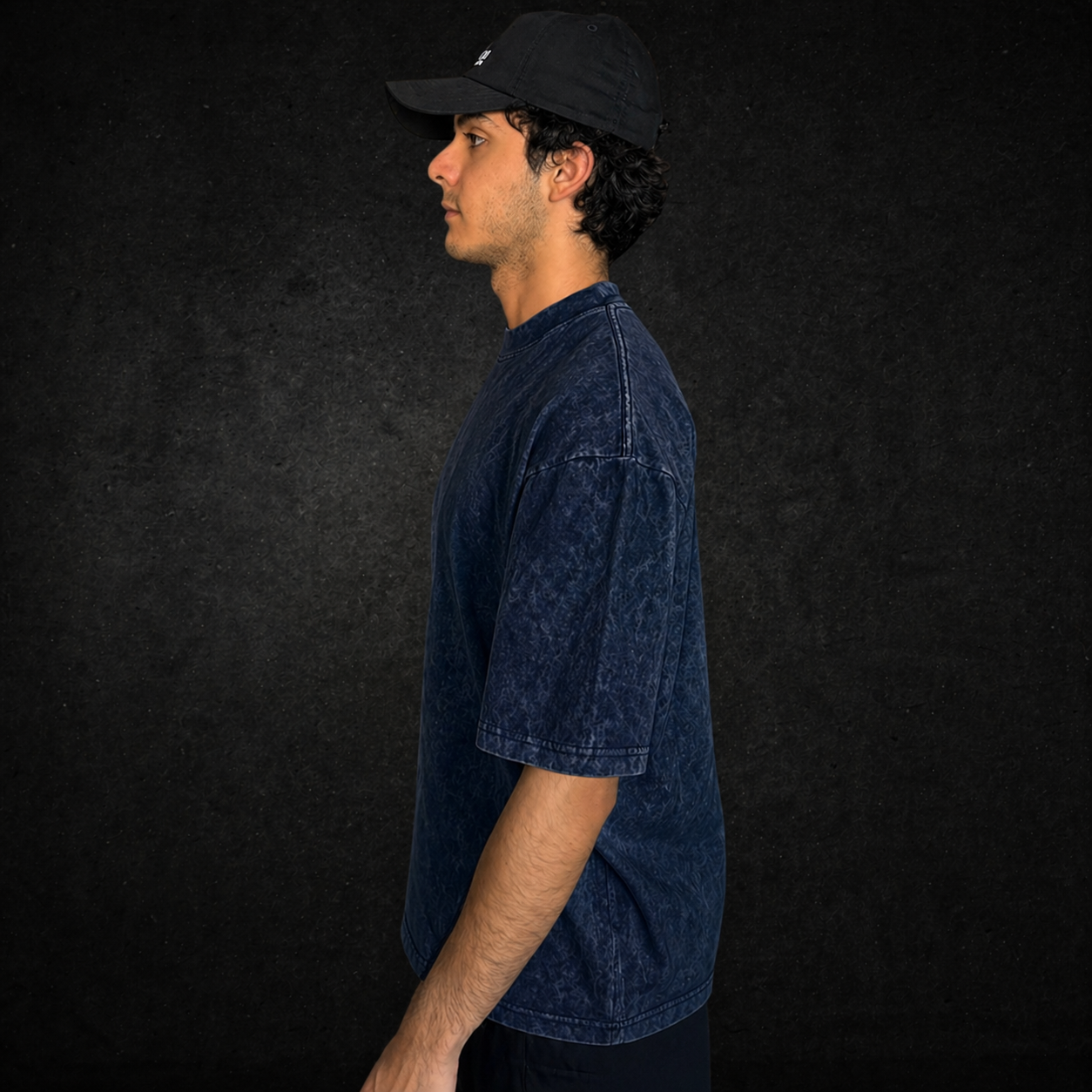 PLAYERA ACID WASH AZUL MARINO