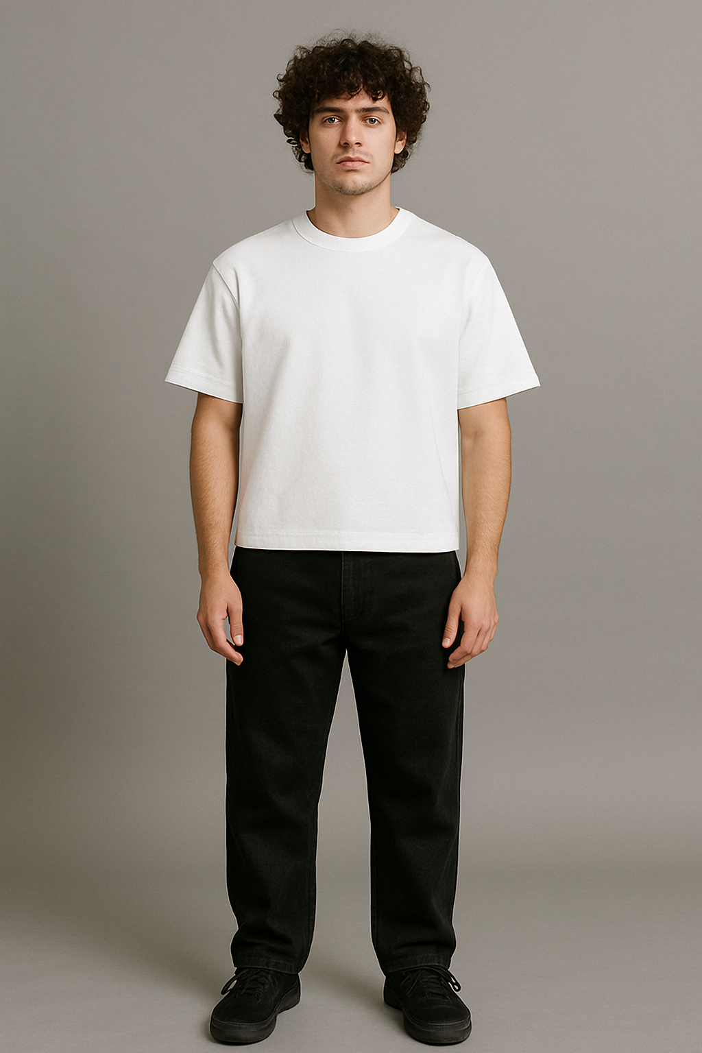 PLAYERA BOXY DE 300G BLANCA