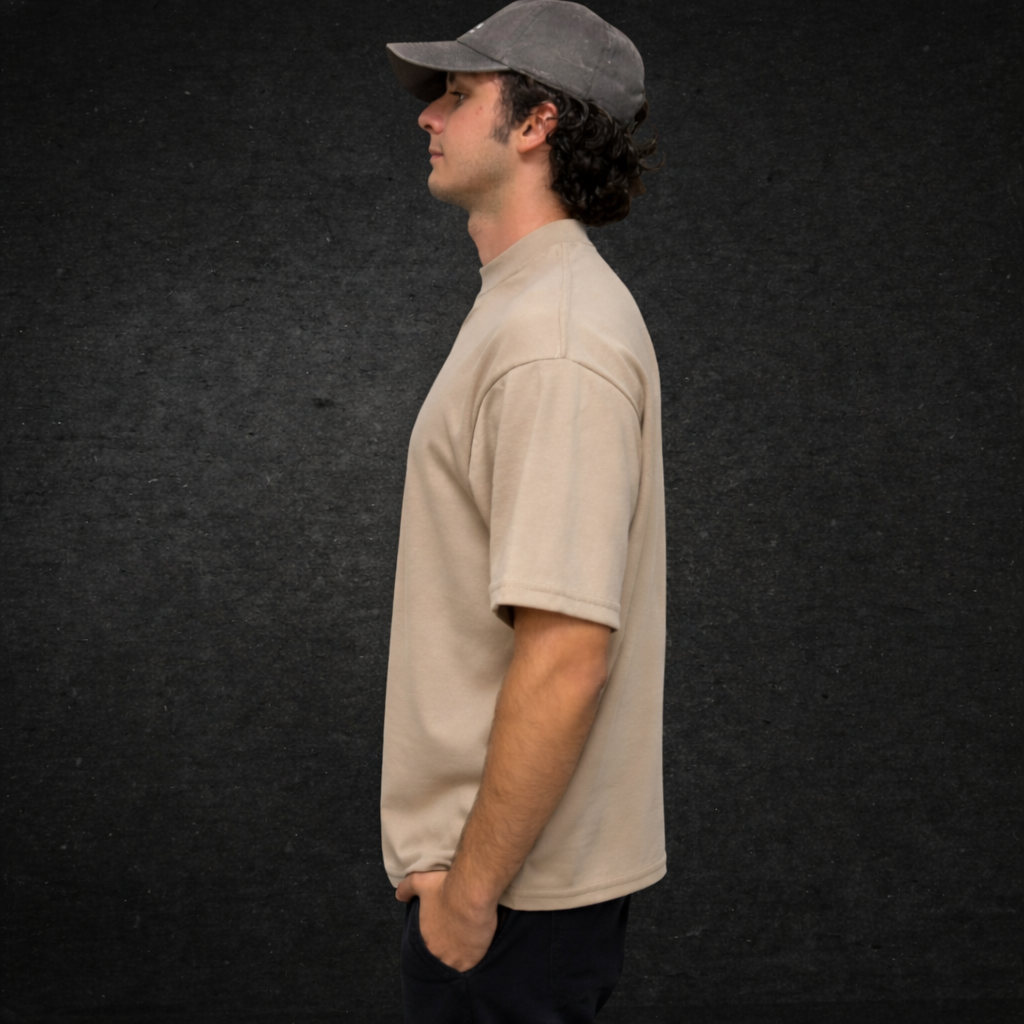 PLAYERA SEMI-OVERSIZE MOCA 220G