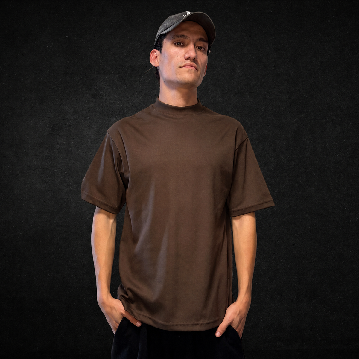 PLAYERA SEMI OVERSIZE 300G NEGRO
