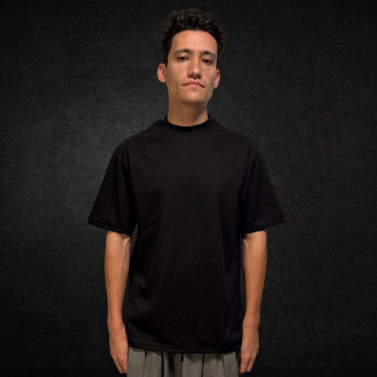 PLAYERA SEMI OVERSIZE 250G NEGRO