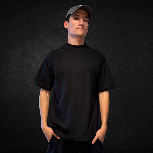 PLAYERA SEMI OVERSIZE 300G NEGRO FRENCH TERRY