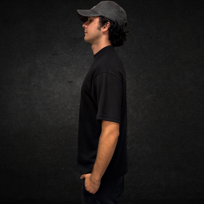 PLAYERA SEMI OVERSIZE 300G NEGRO