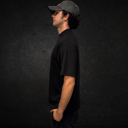 PLAYERA SEMI OVERSIZE 300G NEGRO