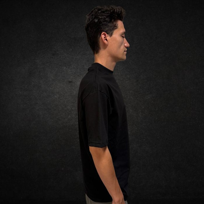 PLAYERA SEMI OVERSIZE 250G NEGRO