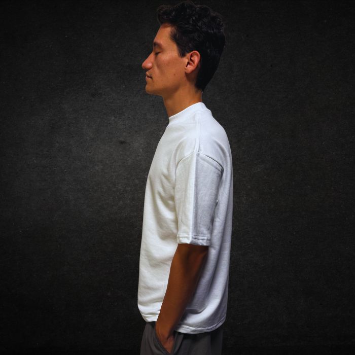 PLAYERA SEMI OVERSIZE 250G BLANCO