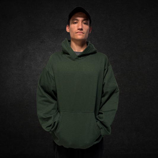 SUDADERA OVERSIZE 420G VERDE BOTELLA