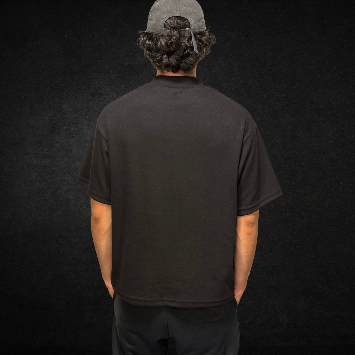 PLAYERA SEMI OVERSIZE 300G NEGRO