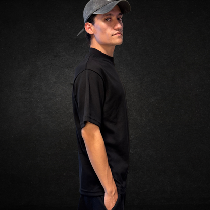 PLAYERA SEMI OVERSIZE 300G NEGRO FRENCH TERRY