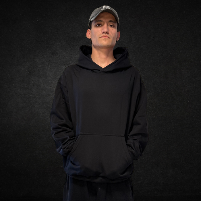 SUDADERA OVERSIZE 400G NEGRA
