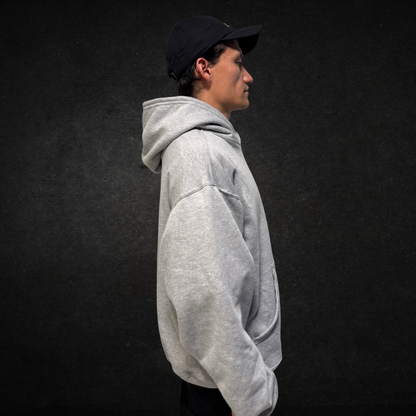 HOODIE OVERSIZE 400G GRIS JASPE