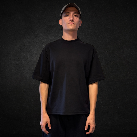 PLAYERA BOXY DE 300G NEGRA