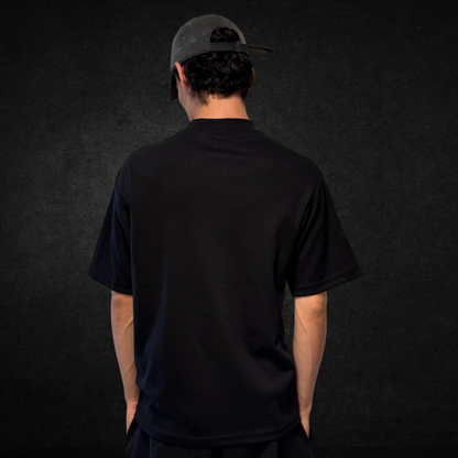 PLAYERA SEMI OVERSIZE 300G NEGRO FRENCH TERRY