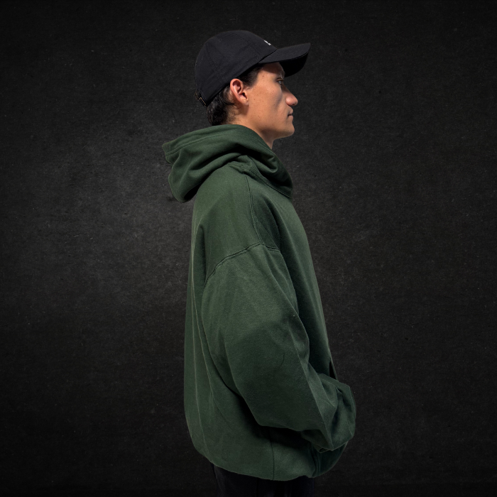 SUDADERA OVERSIZE 420G VERDE BOTELLA
