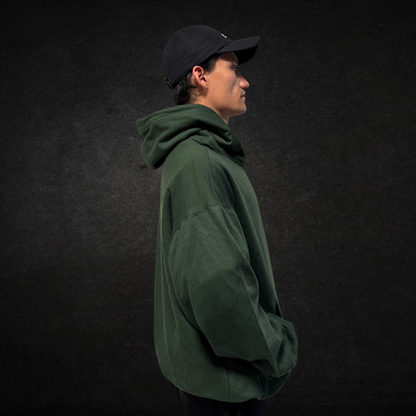 SUDADERA OVERSIZE 420G VERDE BOTELLA