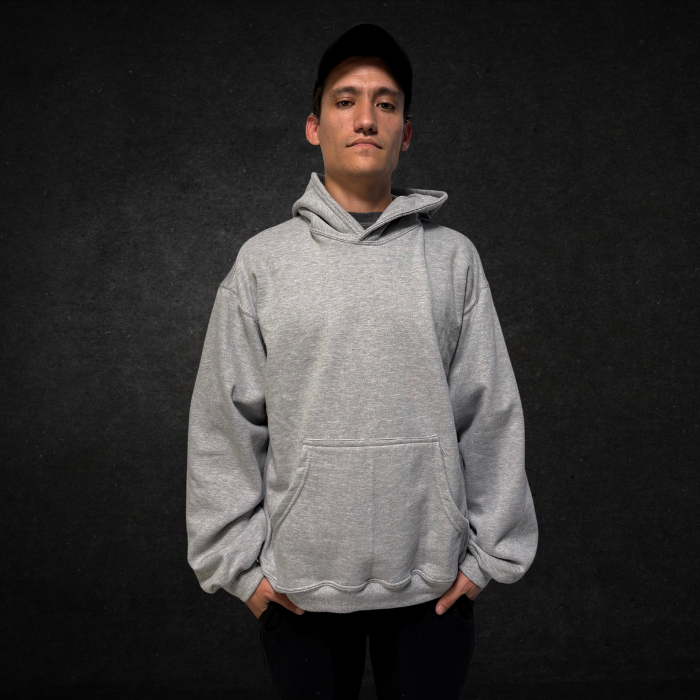 HOODIE OVERSIZE 400G GRIS JASPE