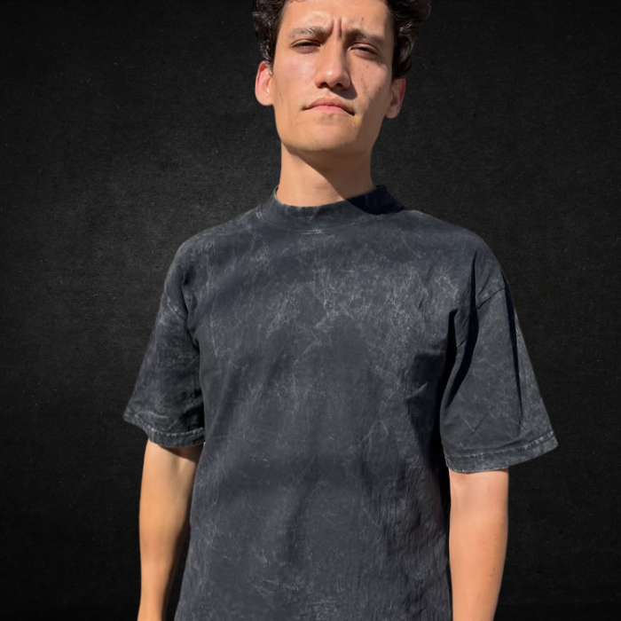 PLAYERA ACID WASH NEGRO