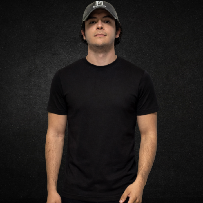 PLAYERA SLIM FIT 200g NEGRO ALGODON PEINADO
