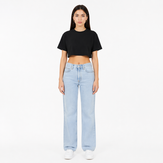 CROP TOP NEGRO DAMA