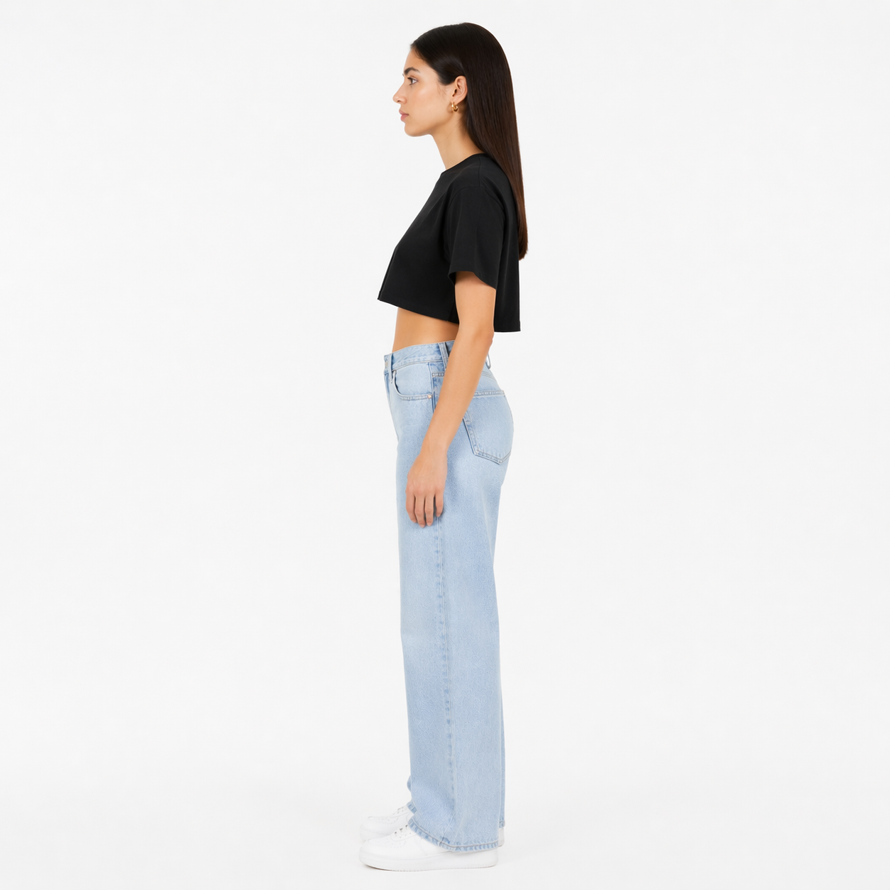 CROP TOP NEGRO DAMA