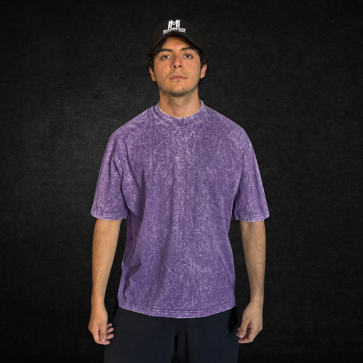 PLAYERA ACID WASH MORADO