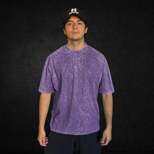 PLAYERA ACID WASH MORADO