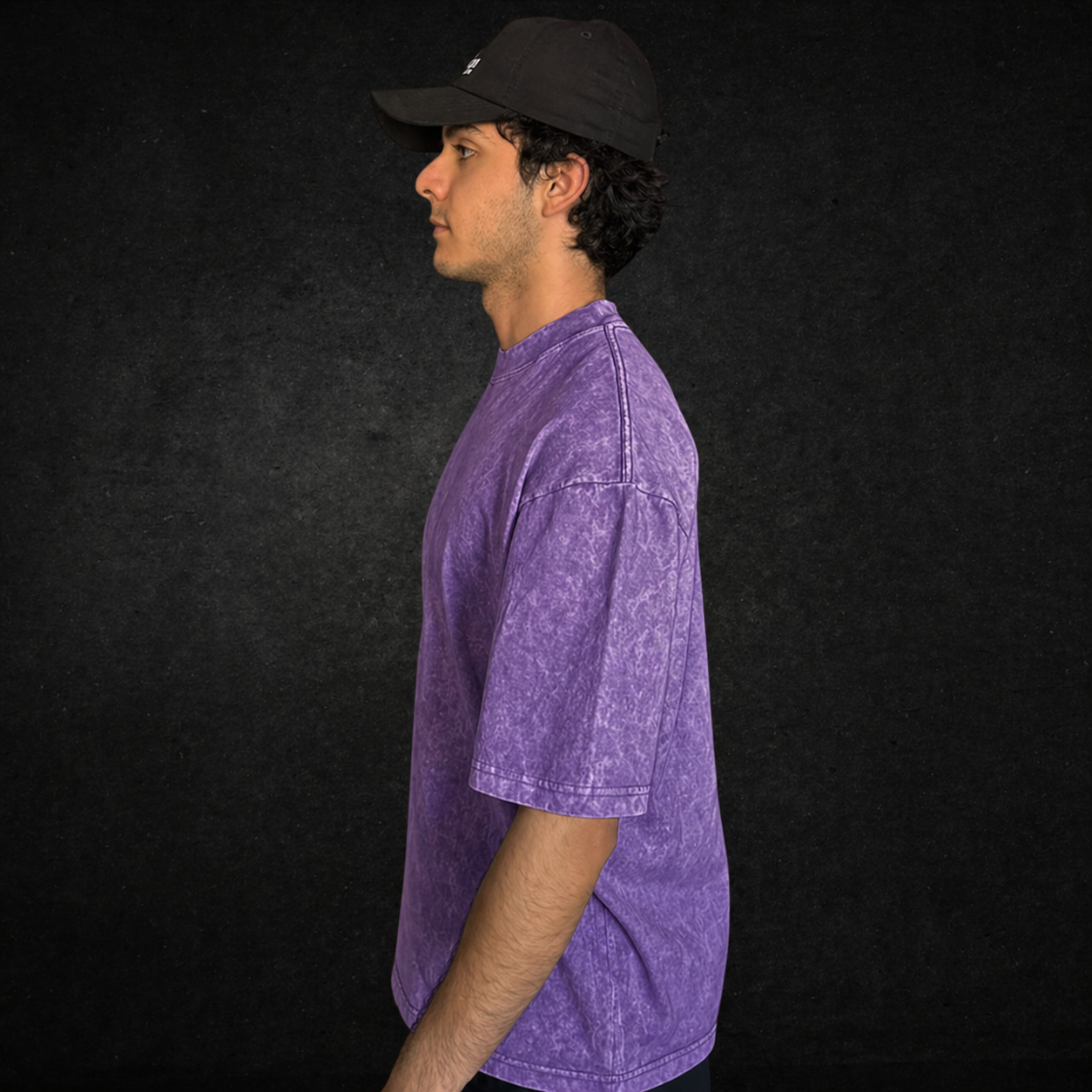 PLAYERA ACID WASH MORADO