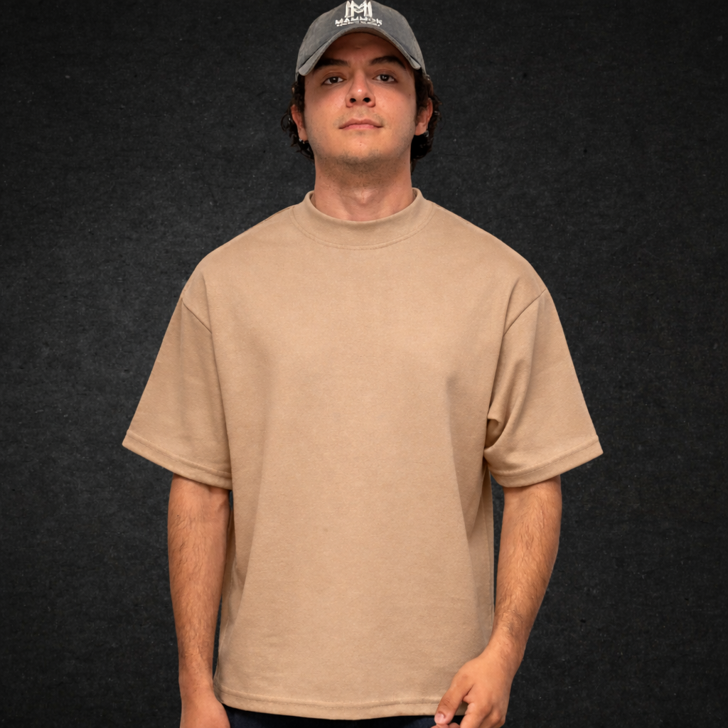 PLAYERA SEMI-OVERSIZE MOCA 220G