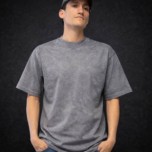 PLAYERA 300G FRENCH TERRY STONE WASH PERLA