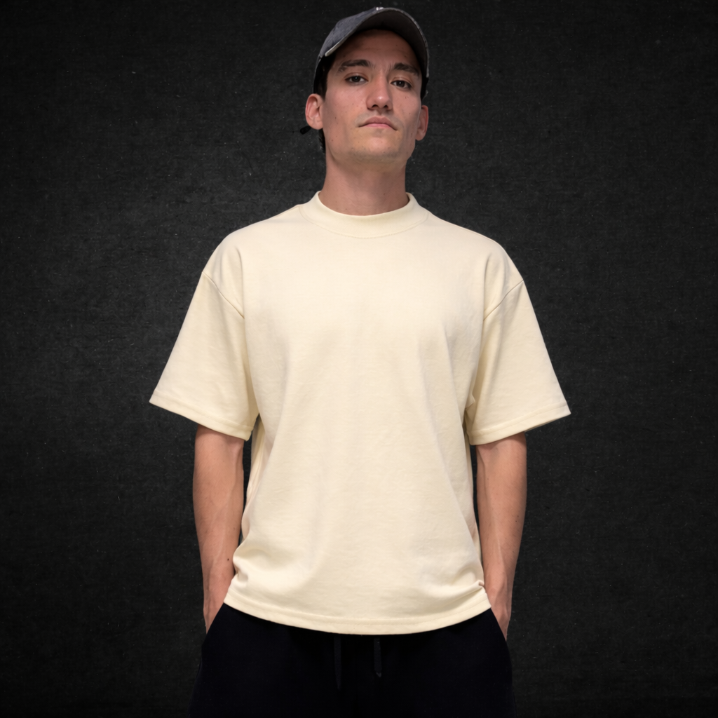 PLAYERA OVERSIZE HUESO 220G