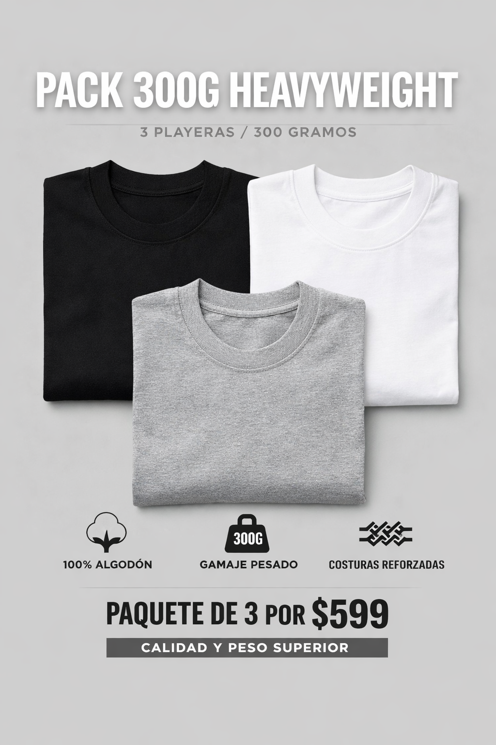 TRIO DE FRENCH TERRY 300G