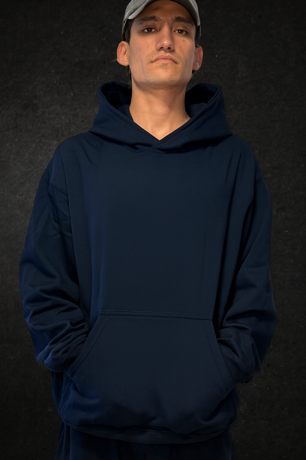 SUDADERA OVERSIZE 400G AZUL NAVY