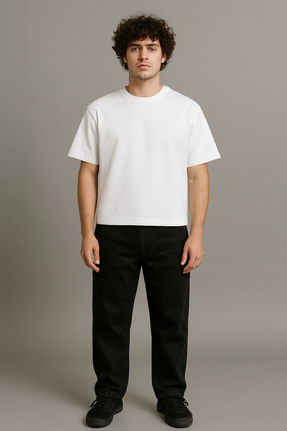 PLAYERA BOXY DE 300G BLANCA