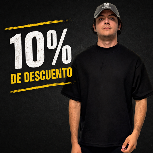 PLAYERA OVERSIZE NEGRA 220G