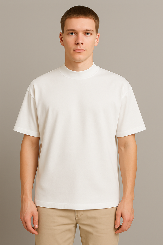 PLAYERA BLANCA 280G FRENCH TERRY