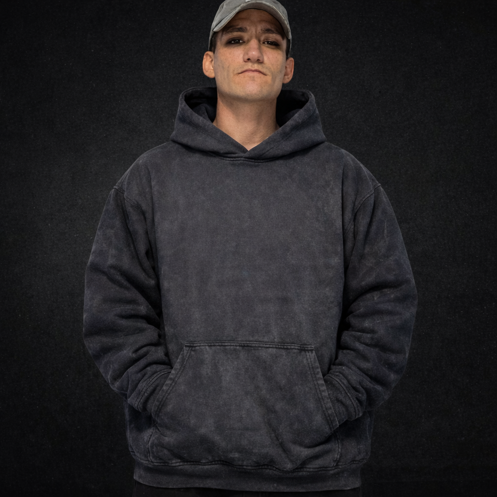 HOODIE FRENCH TERRY ACID WASH 480G