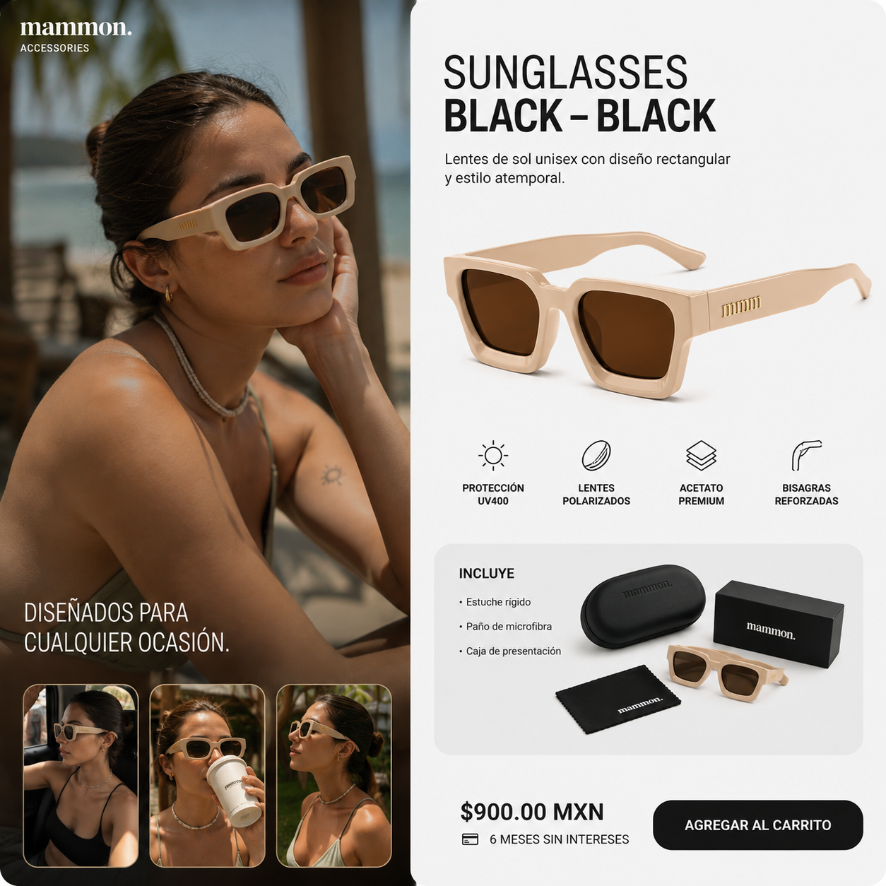 SUNGLASSES BLACK - SAND