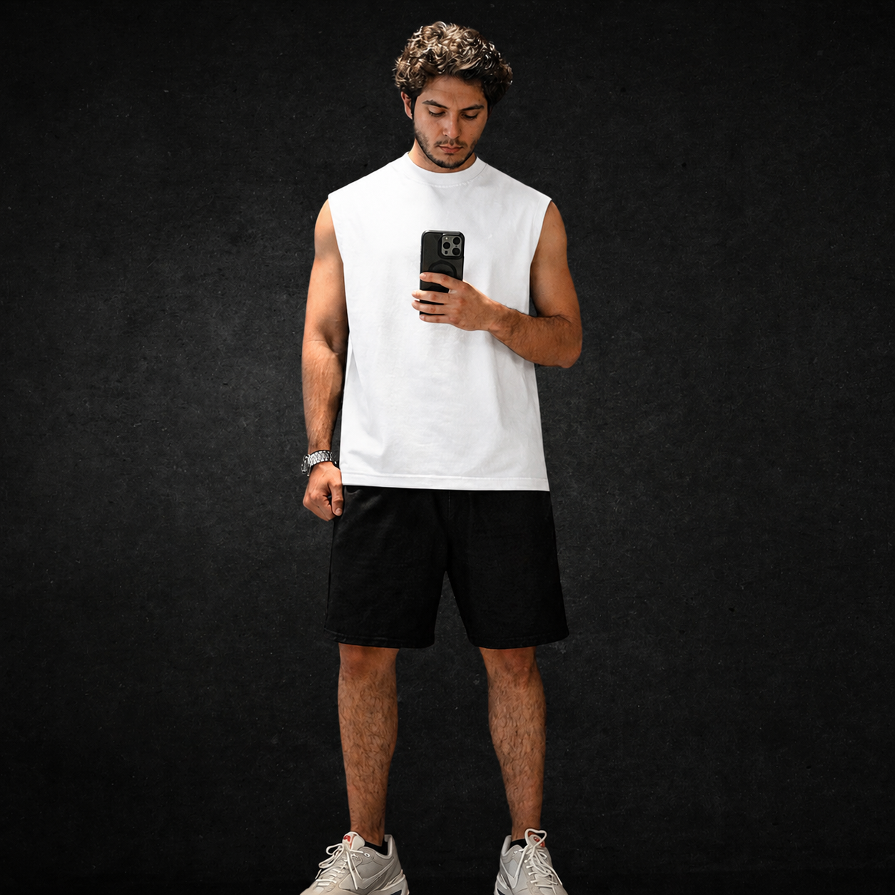 PLAYERA TANK TOP 300G FRENCH TERRY BLANCO
